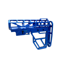 DB TAC Dark Blue Color Anodized Skeleton Fin 6 Position Buttstock Clamp For Mil-Spec 6 Position Tube