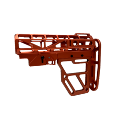DB TAC Red Color Anodized Skeleton Fin 6 Position Buttstock Clamp For Mil-Spec 6 Position Tube