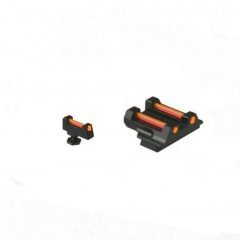 DB TAC Black Aluminum Front and Rear Sight 6.5mm with Red Fiber Optic for GLOCK 17, 19, 22, 23, 24, 26, 27, 31, 34, 35, and 42, 43, 43X Slim Slide
