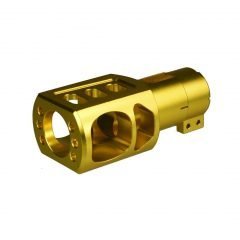 DB TAC Aluminum Gold Color Muzzle Brake For Remington Tactical 870 12 GA Slip Over Clamp Muzzle Brake 2/3 Up Recoil Reduced