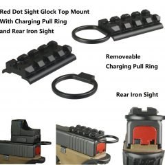 DB TAC Black Dot Sight Picatinny/Weaver Rail With Charging Reload Ring, Fits GLOCK Full Size Arc Slide
