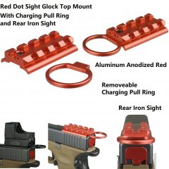 DB TAC Red Dot Sight Picatinny/Weaver Rail With Charging Reload Ring, Fits GLOCK Full Size Arc Slide