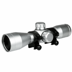 DB TAC Silver Color Hunting Tactical 4x32 Mil-Dot Compact Scope With Picatinny/Weaver Rails Rings Rifle Shotgun Target