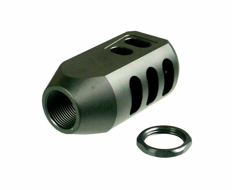 DB TAC .50 Beowulf Tanker Muzzle Brake – 3/4x24 TPI Thread Aluminum 6082 T6 Black w/ Jam Nut - Image 2