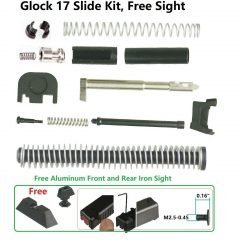 DB TAC Slide Upper Parts Kit For Gen 1-3 GLOCK 17 With Guide Rod, All Iron Sight, Aluminum Front and Rear Sight 6.5 mm
