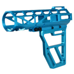 DB TAC Light Blue Color Anodized Skeleton Fin Position Stock Clamp With Tube,Skeletonized Pistol Arm Brace