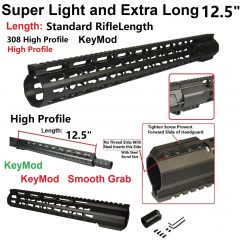 DB TAC Slim 12 Inch Super Long Key-Mod Free Float Handguard Quad Rail For Low Profile For .308