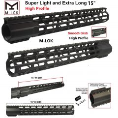 DB TAC Slim 15 Inch Super Long M-LOK Free Float Handguard Quad Rail For High Profile For .308