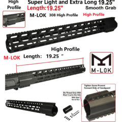 DB TAC Slim 19.25 Inch Super Long M-LOK Free Float Handguard Quad Rail For High Profile For .308