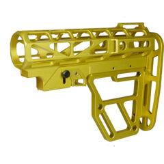 DB TAC Gold Color Anodized Skeleton Fin 6 Position Buttstock Clamp For Mil-Spec 6 Position Tube