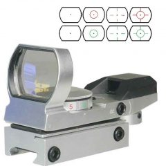 DB TAC Silver Color Holographic Reflex Both Red and Green & 4 Reticals for Picatinny/Weaver