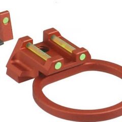 DB TAC High Profile 10 mm Aluminum Anodized Red Front And Rear Sight With Green Fiber Optic for GLOCK 17, 19, 22, 23, 24, 26, 27, 31, 34, 35, 42, 43, 43X