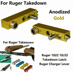DB TAC Takedown Latch Assembly For RUGER 10/22 Gold Color With Screws