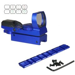 DB TAC Ruger 10/22 Scope Mount / Reflex Sight Combo Red Green 4 Reticle Picatinny Dovetail Blue