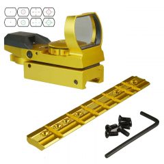 DB TAC Ruger 10/22 Scope Mount / Reflex Sight Combo Red Green 4 Reticle Picatinny Dovetail Gold