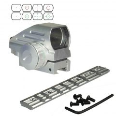 DB TAC Silver Color For Ruger 1022 Top Weaver Mount With Holographic Reflex Dot Sight 4 Adjustable Dot Combo