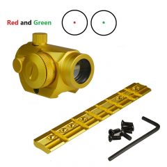 DB TAC Ruger 10/22 Scope Mount Red Green Dot Sight 4 MOA 1x Picatinny Dovetail Gold