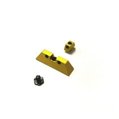 DB TAC Gold Narrow Style Aluminum Front and Rear Sight With Black Dot for GLOCK 42, 43, 43X Slim Slide