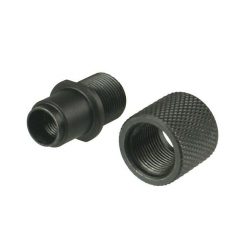 DB TAC M8x0.75 to 1/2''x28 TPI Thread Adapter With Thread Protector For Walther P22 S&W M&P22 Black Color