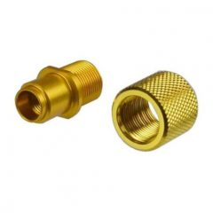 DB TAC M8x0.75 Thread to 1/2x28 TPI Thread Adapter with Thread Protector For Walther P22 S&W M&P22 Gold Color