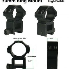 DB TAC 1 Pair 30mm Dia 1.47 Inch Height High Profile Scope Rings Picainny/Weaver Mounting