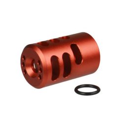 DB TAC Aluminum 1/2x28 TPI Thread Muzzle Brake Compensator For Ruger .22 Mark IV 22/45 Lite Red Color