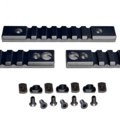 DB TAC 3 Piece Aluminum Black Anodized Picatinny Rail Section Kit For M-LOK Style Slots, Black Color