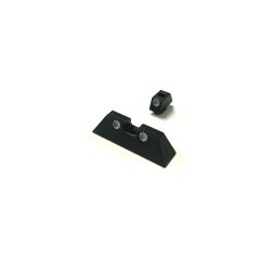 DB TAC Black Narrow Style Aluminum Front and Rear Sight With Silver Dot for GLOCK 42, 43, 43X Slim Slide