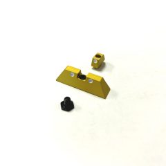 DB TAC Narrow Style Gold Color Aluminum Front and Rear Sight for GLOCK G43, G43X, G42 Slim Slide