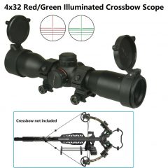 DB TAC 4X32 Crossbow Archery Multi Range Scope Stepless Red & Green Color With Mount