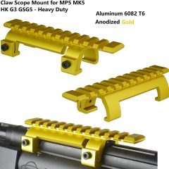 DB TAC New Design MP5 H&K GSG-5 Claw Scope Mount, Aluminum T6 Anodized Gold Color