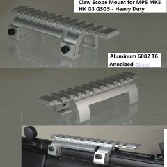 DB TAC New Design MP5 H&K GSG-5 Claw Scope Mount, Aluminum T6 Anodized Silver Color