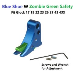DB TAC Blue Color Trigger Shoe With Green Color Safety For All Glock GEN 3-4 & GEN 5 models, from sub-compacts to large frames