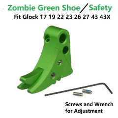 DB TAC Green Color Trigger Shoe with Green Color Safety For All Glock GEN 3-4 & GEN 5 models, from sub-compacts to large frames