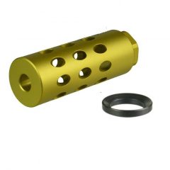 DB TAC Aluminum Gold Color Muzzle Brake Compensator 1/2x28 TPI Thread For .22LR/.223/5.56