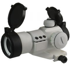 DB TAC 1×30 White Finished Color Tactical 35mm Red/Green/Blue Color Dot Reflex Optic Sight Cantilever Mount Aluminum 6063 Picatinny/Weaver Mount