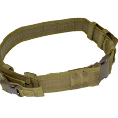 DB TAC Heavy Duty TAC BELT Tan Color 32"-49" QR Buckles 2 Pouches, 2.25" WIDE