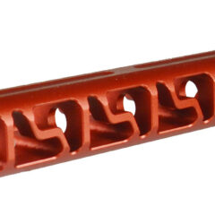 DB TAC Red Color Aluminum 5/8''x24 TPI Thread For .308/.338/300BLK Caliber, Square Profile Muzzle Brake Long Style 6 Inch