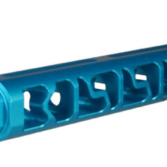 DB TAC Blue Color Aluminum 5/8''x24 TPI Thread For .308/.338/300BLK Caliber, Square Profile Muzzle Brake Long Style 6 Inch