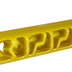 DB TAC Gold Color Aluminum 5/8''x24 TPI Thread For 6.5 Creedmoor, Square Profile Muzzle Brake Long Style 6 Inch