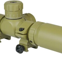 DB TAC Color 3-9x42 Wide Angle Long Eye Relief Scout Scope With Extra Low Profile Weaver Scope Rings, Tan Dark Earth Anodized
