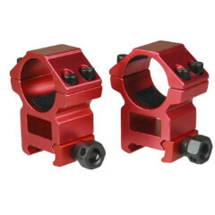 DB TAC 1 Inch Scope Rings 20mm Picainny/Weaver Rail, Anodized Red Color, Height 1.2 Inch