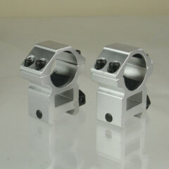 DB TAC 1 Inch Scope Rings 20mm Picainny/Weaver Rail, Anodized Silver Color, Height 1.2 Inch