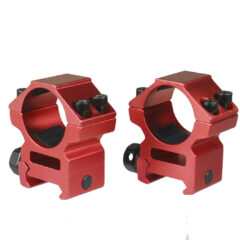DB TAC 1 Inch Scope Rings 20mm Picainny/Weaver Rail, Anodized Red Color, Height 1 Inch