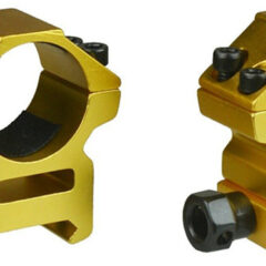 DB TAC 1 Inch Scope Rings 20mm Picainny/Weaver Rail, Anodized Gold Color, Height 1 Inch