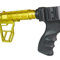 DB TAC Anodized Gold Color Skeleton Fin Position Stock Clamp With Tube,Skeletonized Pistol Arm Brace For Remington 870 12 Ga