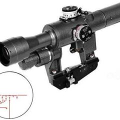 DB TAC Tactical Rifle Scope 4x24mm For SVD Dragunov and AK Series , Red Illuminated Reticle