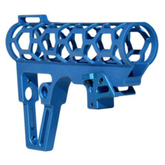 DB TAC Skeletonized .223/5.56/.308 Stock for Mil Spec Tubes, CA Legal Fixed Stock, 6 Position, Made in USA, Blue Anodized Aluminum