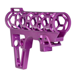 DB TAC Skeletonized .223/5.56/.308 Stock for Mil Spec Tubes, CA Legal Fixed Stock, 6 Position, Made in USA, Purple Anodized Aluminum