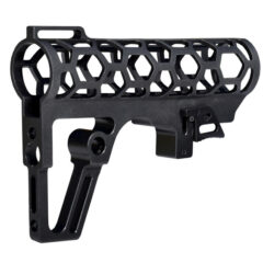 DB TAC Skeletonized .223/5.56/.308 Stock for Mil Spec Tubes, CA Legal Fixed Stock, 6 Position, Made in USA, Black Anodized Aluminum